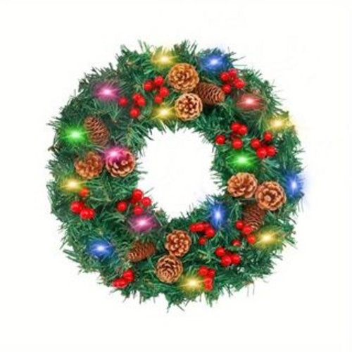 24 Inch 30 LED Prelit Christmas Wreath Artificial Christmas Wreaths