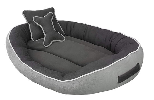 Reversible Grey Black Small Pet Bed Anti-Skid Base